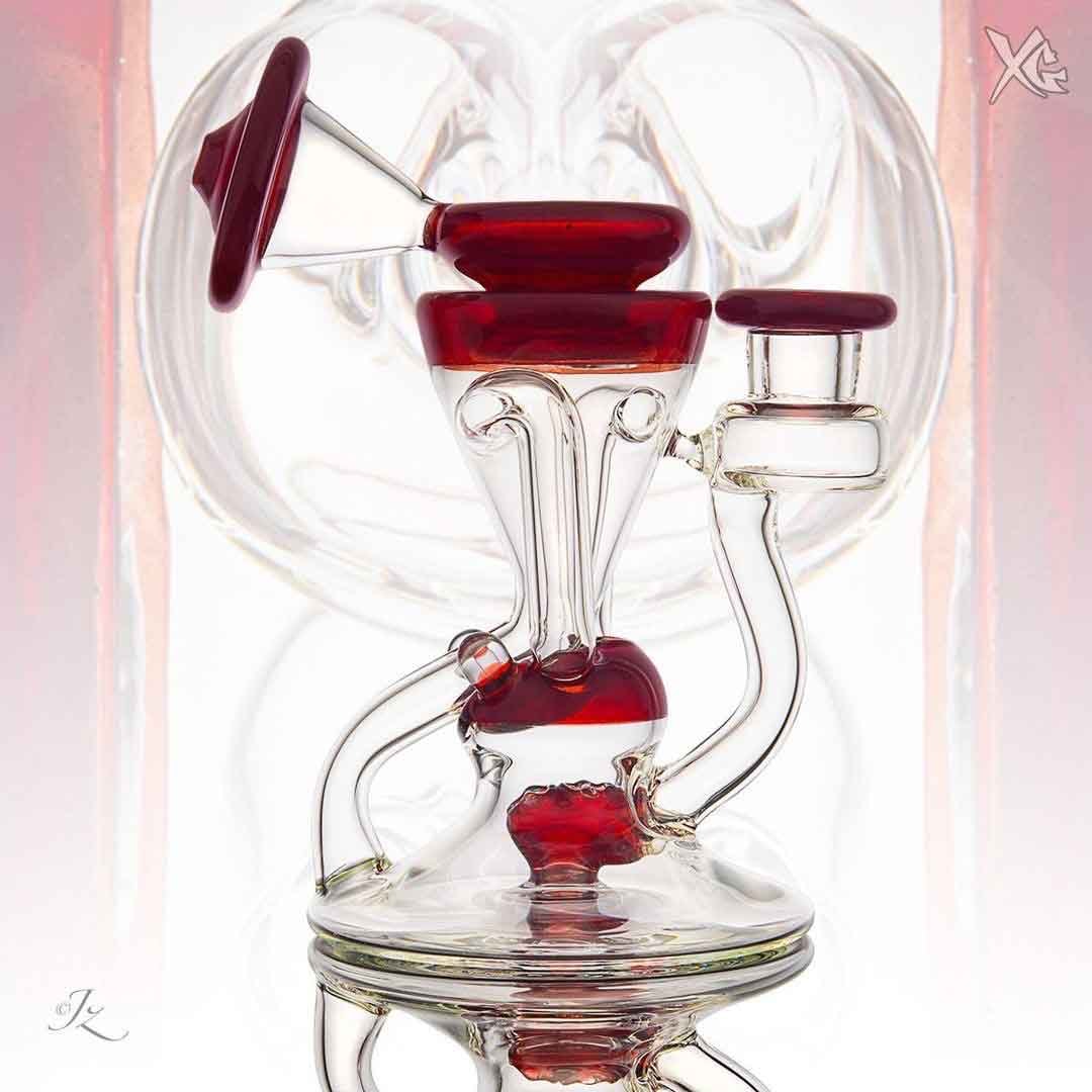 Accented Recycler — deep blue galaxy sparkle recycler rig