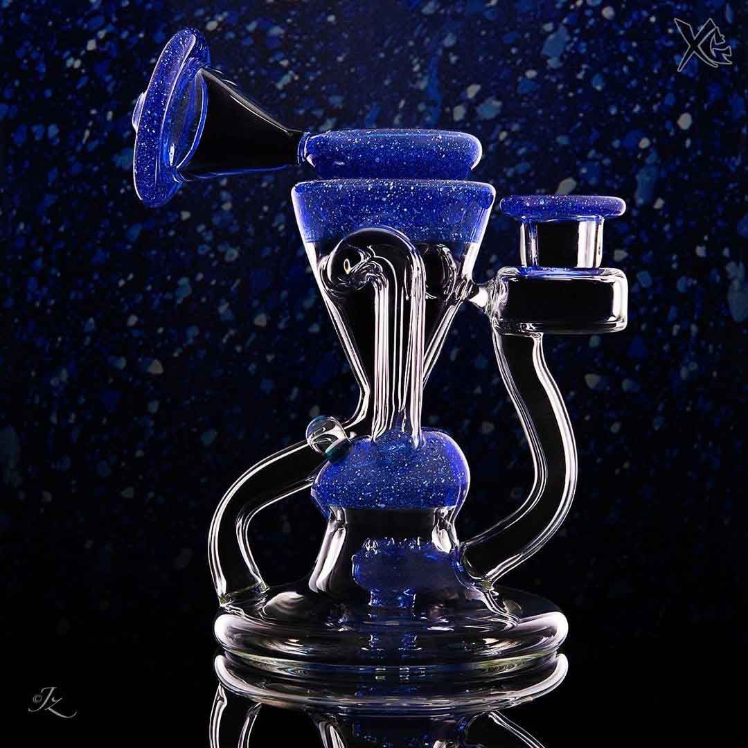 Accented Recycler — purple opal recycler rig with galaxy background