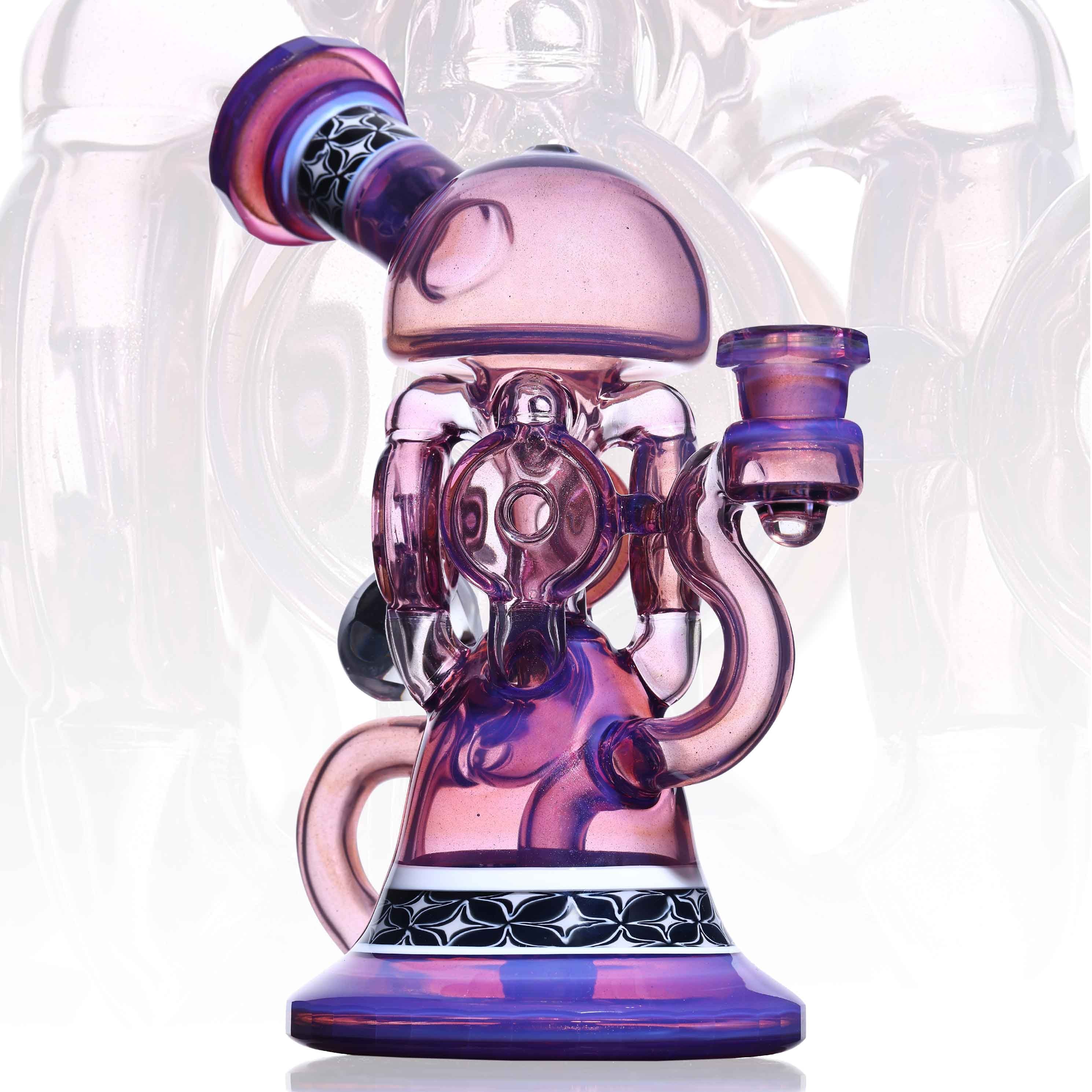 Jack Blew collab — full piece shot, pink and purple recycler rig