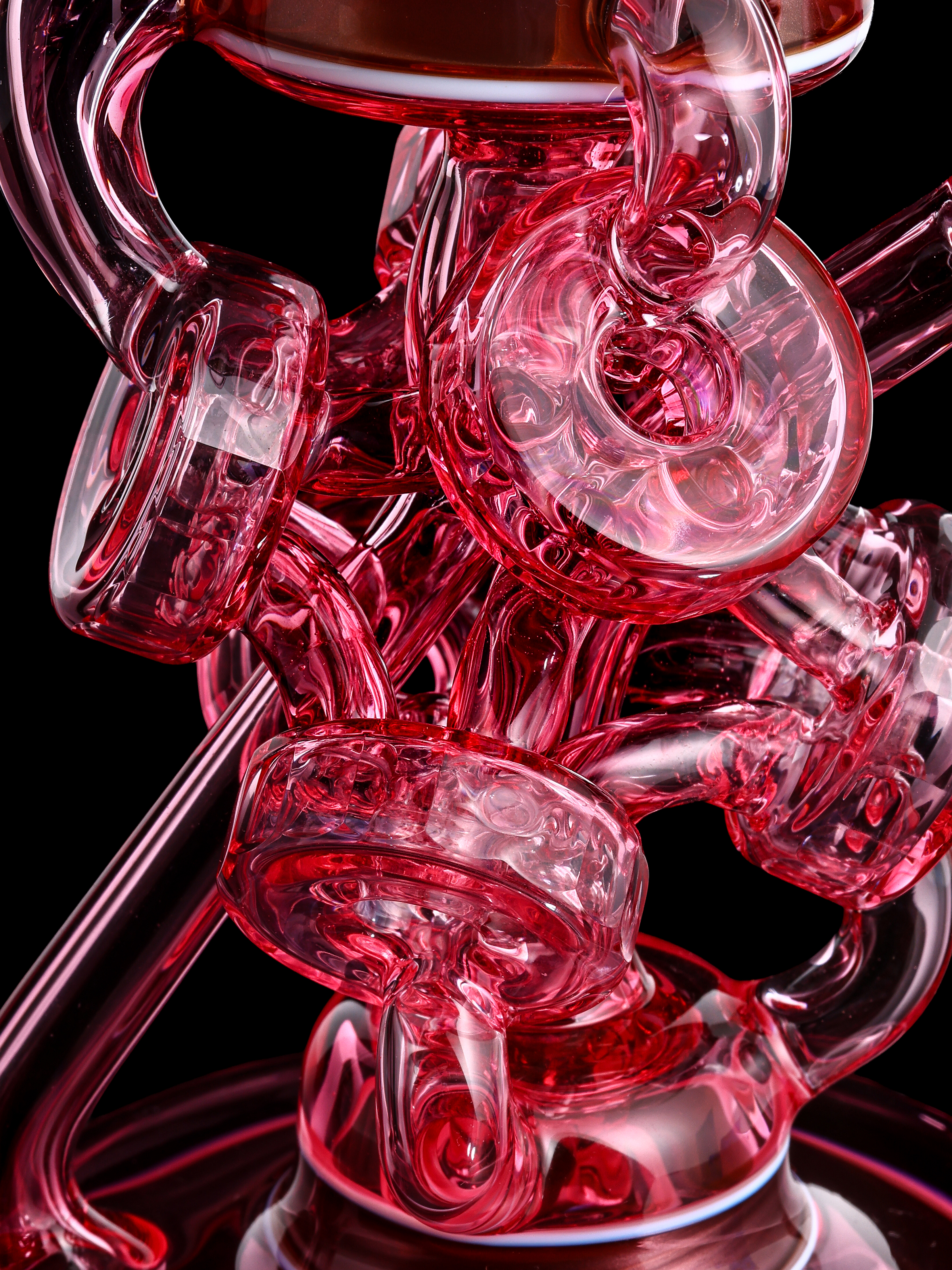Macro detail of the Pink Series, color work under studio light