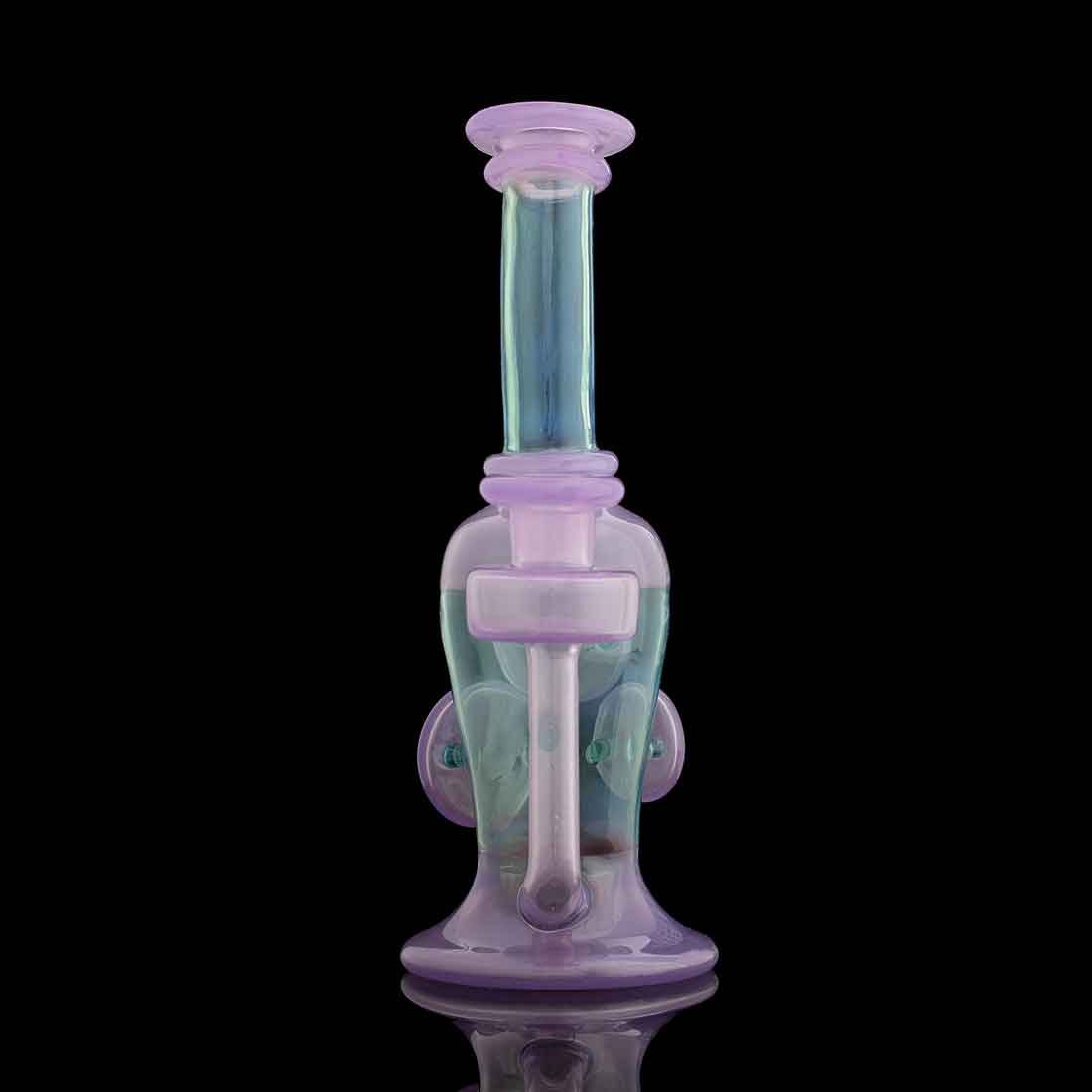 Study of Color and Process — blue and white marbled recycler rig on black background