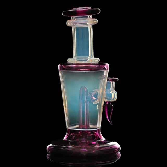 Sweet Tooth — teal and purple straight tube rig on black background